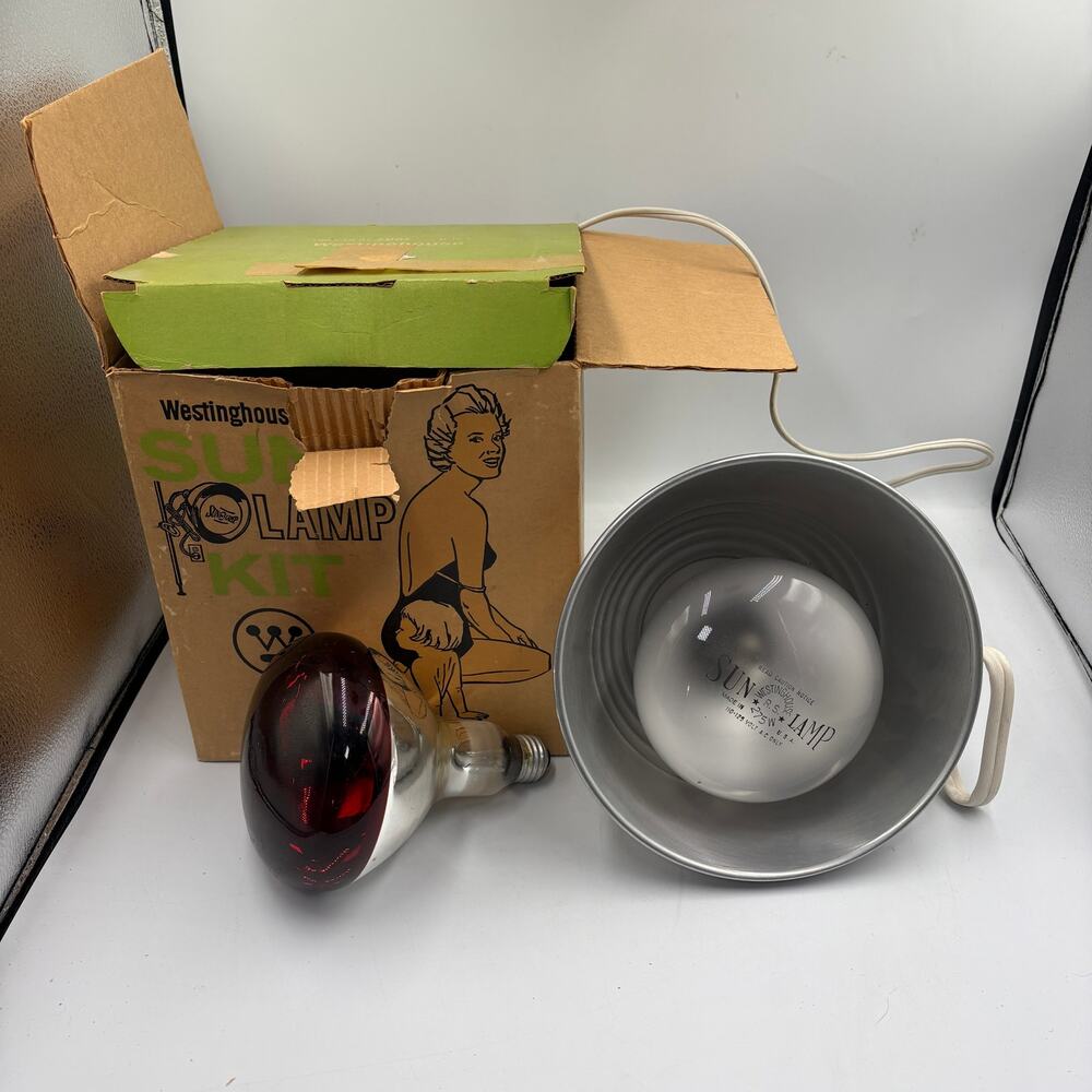 Vintage Westinghouse Sun Lamp Kit 275W Original Box Working Fixture Extra Bulb